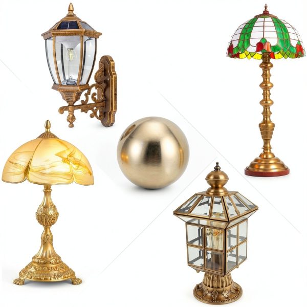 PATIKIL Brass Lamp Finials M10 Thread 1/4-27 Adapter Decor-5