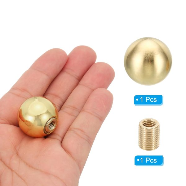 PATIKIL Brass Lamp Finials Ball Design M10 Thread Decor-2