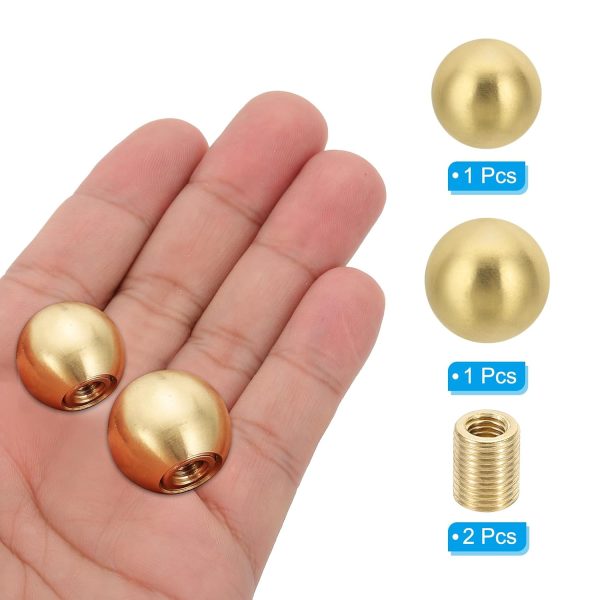 PATIKIL Brass Lamp Finial M10 Thread 1/4-27 Adapter Decor-2
