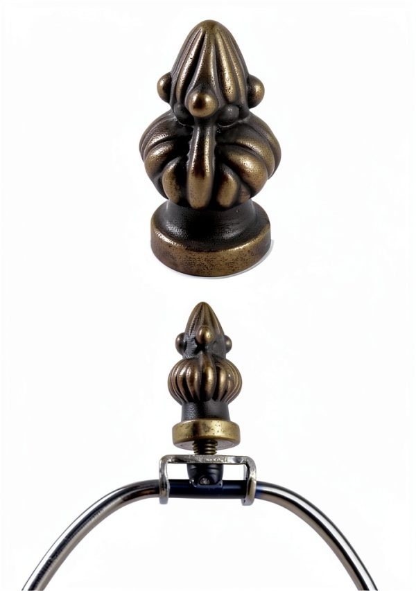 Antique Brass Lamp Finial WOYTTSYSM Dual Thread-0