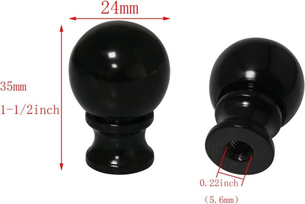 DGBRSM Lamp Harp Modern Black Cylindrical Finial-2