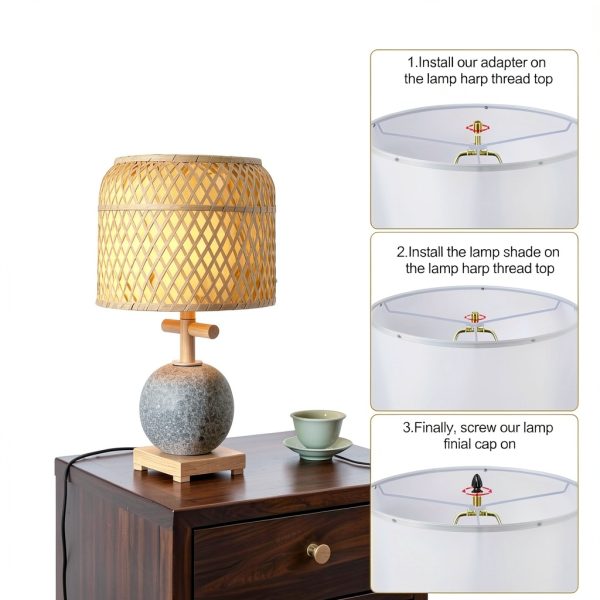 OMOBNU Lamp Finial Adapter Brass Universal Thread DIY-1