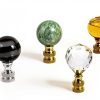 Lamp Finials Aspen Creative Clear Crystal Brass Plated 2-4