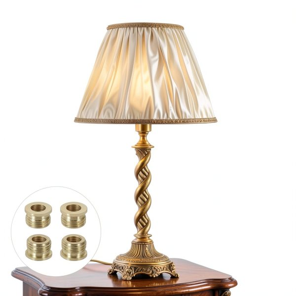 OMOBNU Lamp Finial Adapter Brass Universal Thread DIY-5