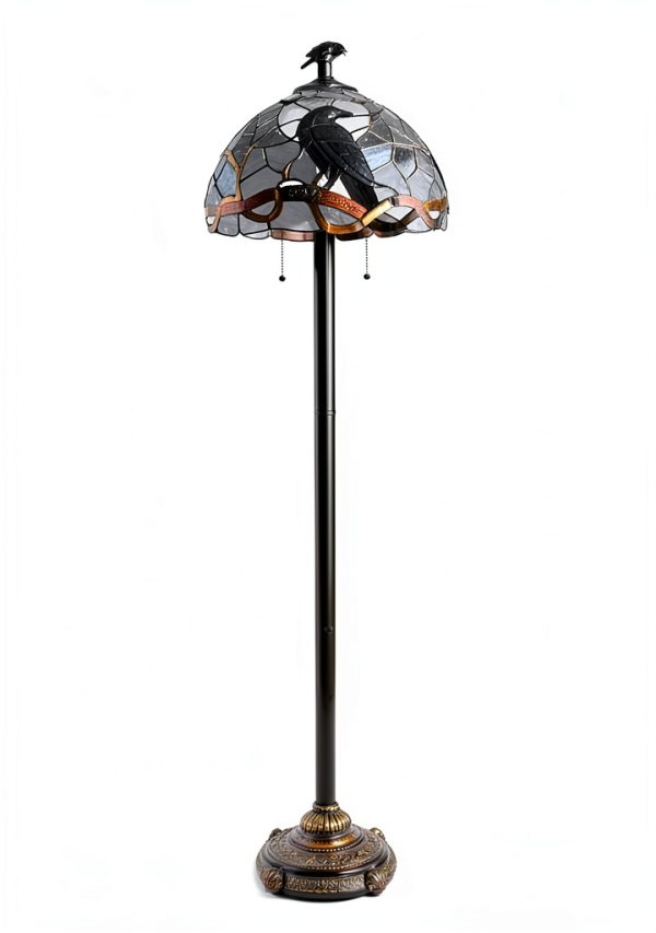 Raven Lamp Finial Weaseller Resin Gothic Halloween Decor-3