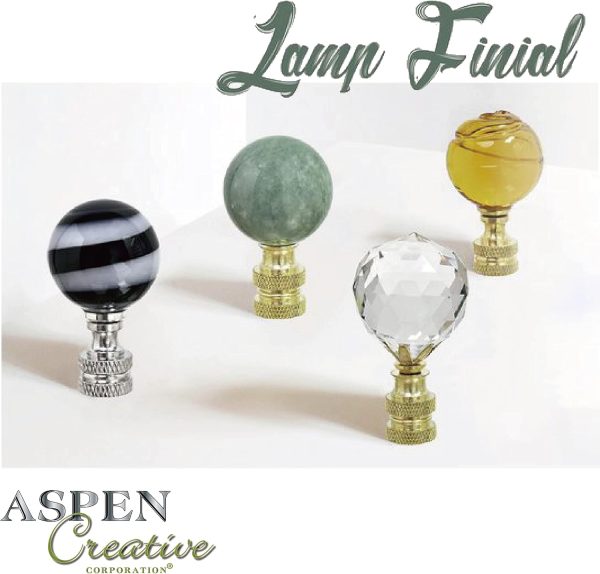 Brushed Nickel Lamp Finial Aspen Creative Modern-4
