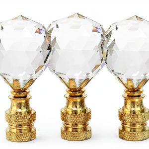 Lamp Finials Aspen Creative Clear Crystal Brass Plated 2-0