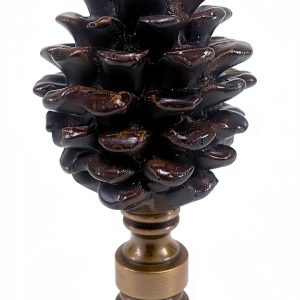 Lamp Finials Texas Lamp Parts Antique Brass Pinecone Design-0