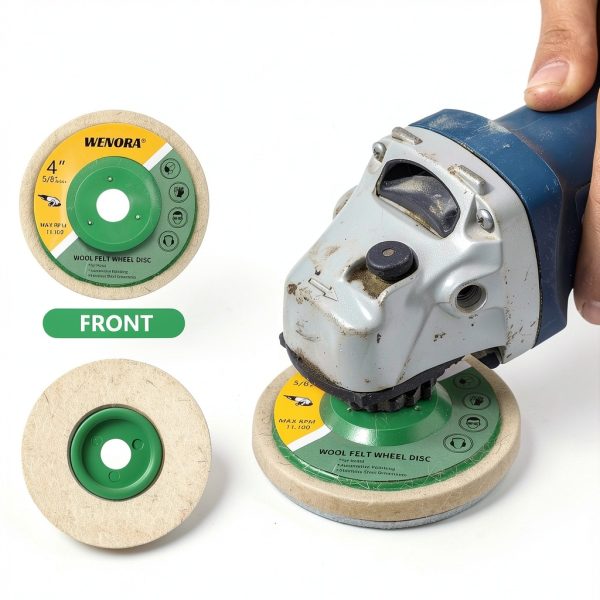 4 Inch Wool Felt Polishing Wheel Disc by WENORA 4 1/2 Grinder Marble-4