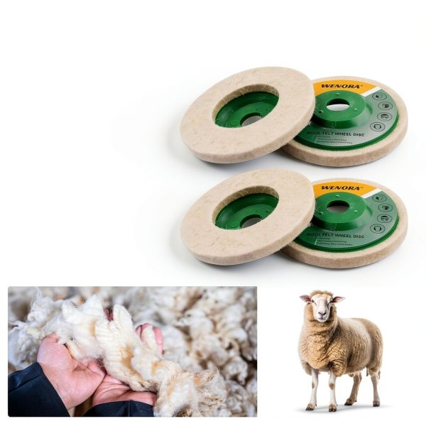 4 Inch Wool Felt Polishing Wheel Disc by WENORA 4 1/2 Grinder Marble-2