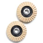 MOUDOAUER 2Pcs 4.5 Inch Wool Polishing Wheel Disc for Metal Marble-0