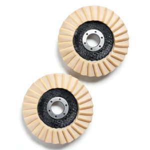 MOUDOAUER 2Pcs 4.5 Inch Wool Polishing Wheel Disc for Metal Marble-0