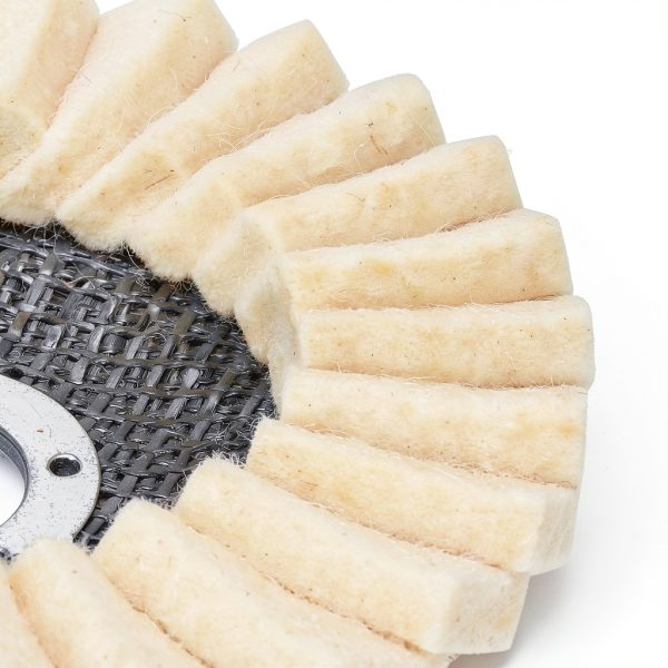 MOUDOAUER 2Pcs 4.5 Inch Wool Polishing Wheel Disc for Metal Marble-2